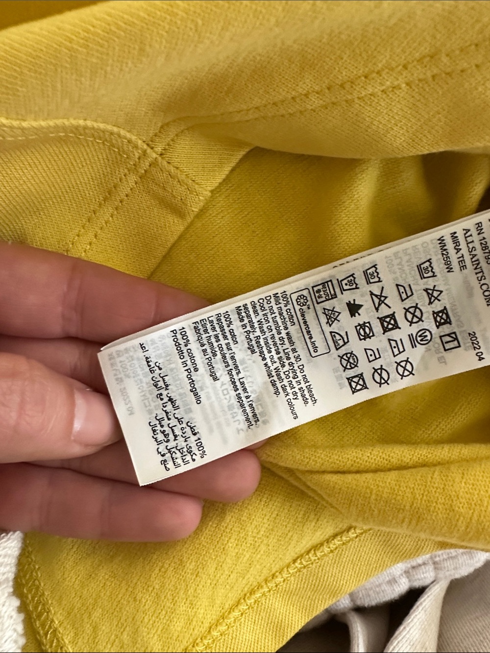All Saints Lemon Drawstring Ruched Crop Top - Picture 8 of 10